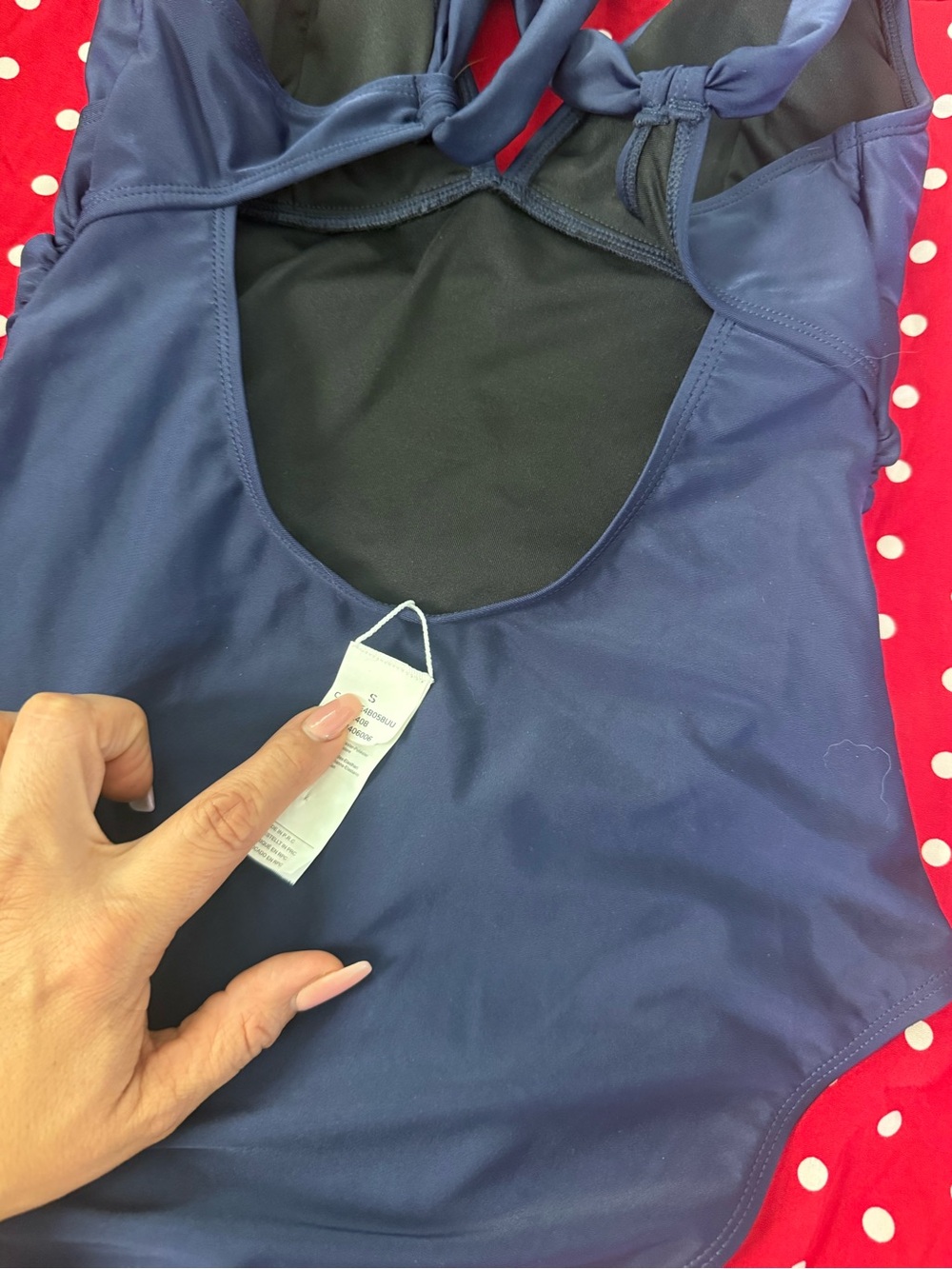 Cupshe Navy Blue One-Piece Swimsuit with Double Shoulder Straps - Picture 8 of 9